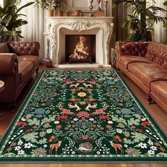 Yinhua Area Rug 5×7 Floral Rugs for Living Room Green Washable Rug Non Slip S…