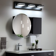 LED Modern Bathroom Vanity Light Fixtures 3-Light 24-Inch Matte Black Modern