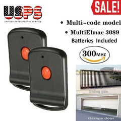 2PC Garage Door Gate Opener Transmitter 10 Digit Pins Code Remote Control 300MHz
