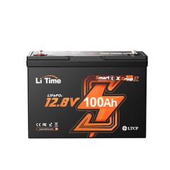 LiTime 12V 100Ah Group 27 Bluetooth LiFePO4 Lithium Battery For RV Marine Solar