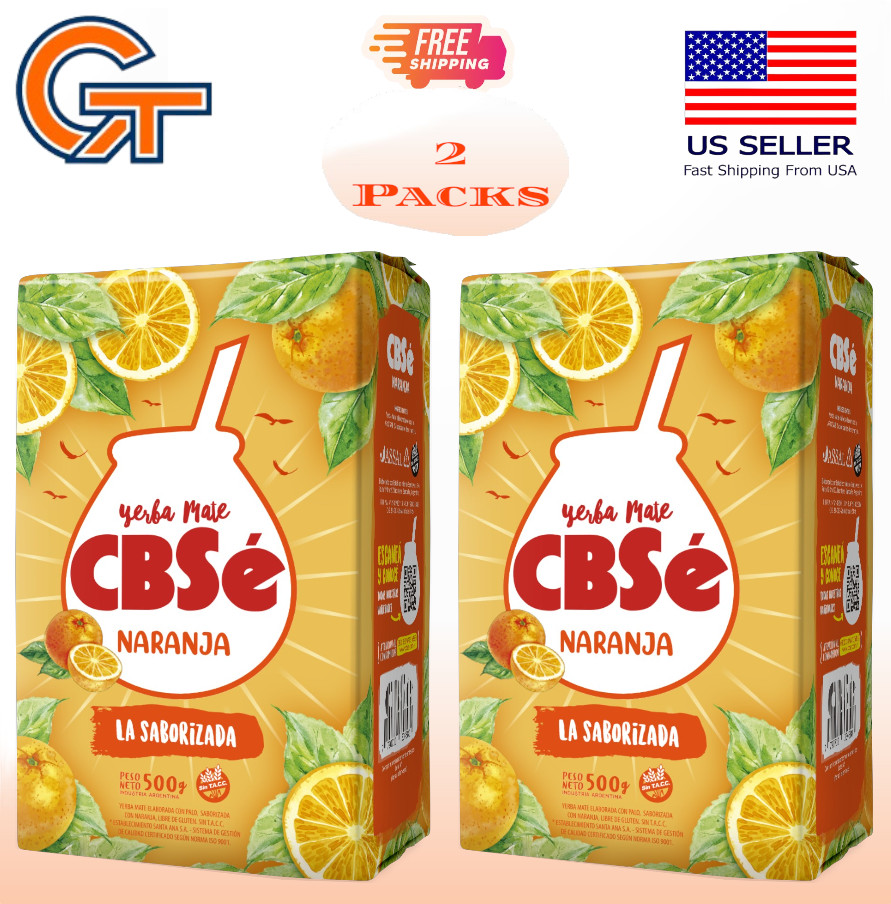 CBSé Yerba Mate Orange Flavor – Loose Leaf Yerba Mate Tea, 2 Pack (500 g Each)