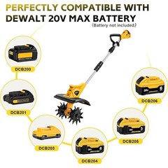 Cordless Garden Tiller Cultivator For Dewalt 20V Battery Farm Soil Cultivator