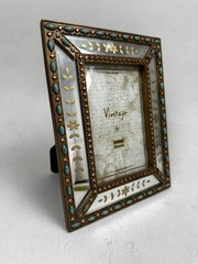 Vintage Style Mirrored Floral Picture Frame by Tunisia Italy