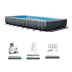Intex 32′ x 16′ x 52″ Ultra XTR Rectangular Above Ground Pool, Gray (Open Box)