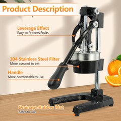 Commercial Citrus Juicer Squeezer Hand Press for Orange + a Stainless Steel Cup