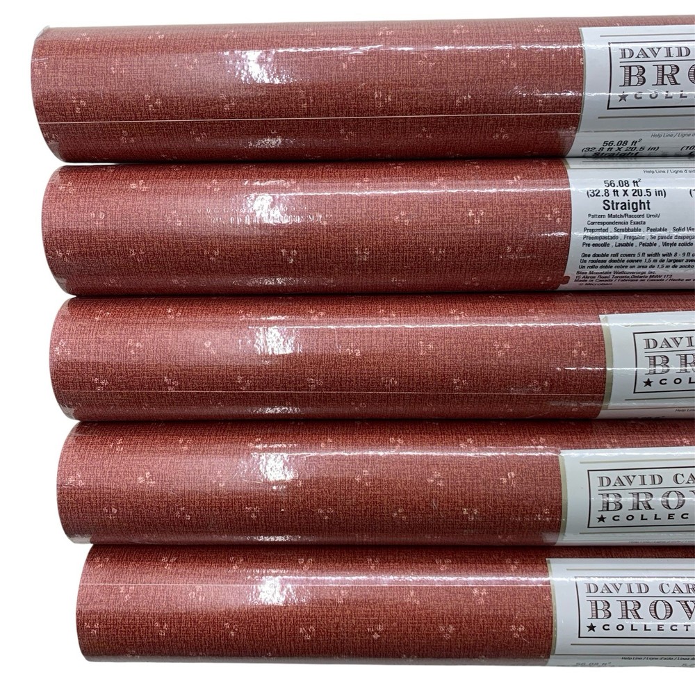5 Count Imperial Wallcoverings Wallpaper Vintage Red W/Dots “David Carter Brown”