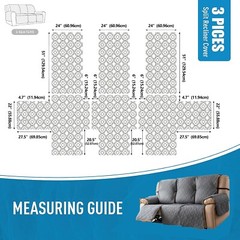 Waterproof Couch Cover for Reclining Couch 3 Seat Recliner Sofa Covers