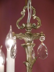 ANTIQUE CHANDELIER 9 LAMP CRYSTAL GLASS SILVER NICKEL LIGHTNINGs