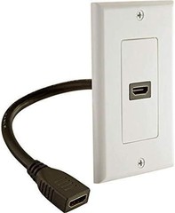 2-Pack 1-Port HDMI Wall Plate in White (4K UHD, ARC, and Ethernet Pass-Thru Supp