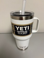 Classic White YETI® 35 Ounce Travel – Authentic, Brand New, , W / straw
