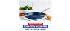 Ceramic Non Stick Frying Pan Diamond Infused Skillet Oven Safe Secure Grip 10 In