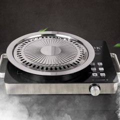 Saim Korean BBQ Grill Pan,Stainless Steel Non-Stick Roasting Smokeless Barbec…