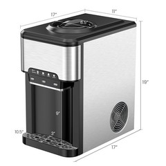3-in-1 Water Cooler Dispenser with Built-in Ice Maker w/ 3 Temperature Settings