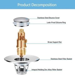 1Pcs Drain Magic Universal Sink Stopper, Instantly Replace Broken Stoppers