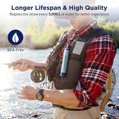 Portable Camping Hiking Emergency Life Survival Purifier Water Filter Straw Tool