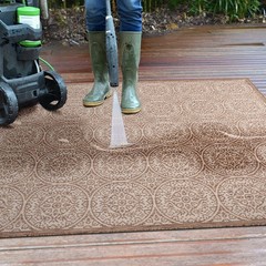 Rugshop Outdoor Rug Transitional Floral Circles Textured Indoor Outdoor Rugs 5×7