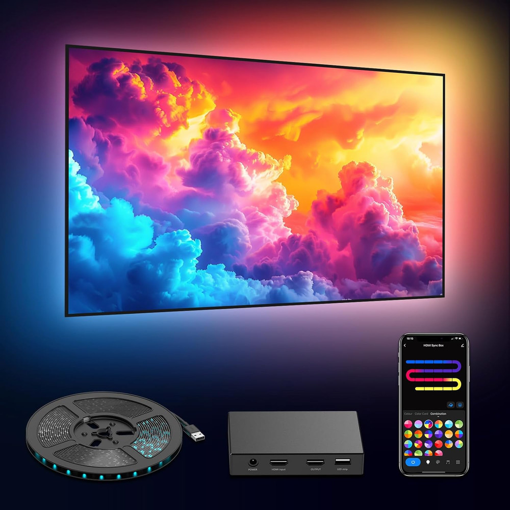 Smart TV LED Backlight with HDMI2.0 4K60Hz Sync, LED Strip Lights & App Controll