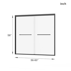 Double Sliding Bathtub Shower Door 60 in. W x 58 in. H Shower Enclosure