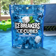 Ice Cubes Peppermint Sugar Free Chewing Gum Pouch, 8.11 oz 100 Pieces
