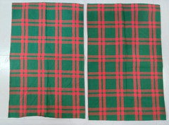 Green & Red Tartan Plaid Cloth Napkins Set of 2 Christmas Holiday 17″ x 27″
