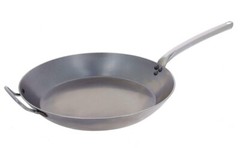 DE BUYER 12.5″ Carbon Steel Pan Stainless Steel Handle Comm. Version Mineral B