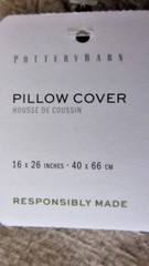 POTTERY BARN ZEA EMBROIDERED LUMBAR PILLOW COVER 16 X 26″ ~ BROWN