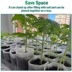 100PCS Non-woven Plant Grow Bags Nursery Bag Biodegradable Fabric Seedling Pot