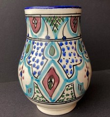 Le Souk Ceramique Malika Cup Mug Hand-Made Tunisia Blue Purple One Of A Kind