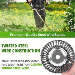 8″ Steel Wire Wheel Brush Grass Cutter Weed Eater Trimmer Head Garden Cleaning