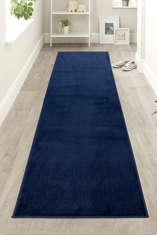 ConurDeals Antibacterial Hallway Kitchen Navy Color Soft Anti Slip Runner Rug