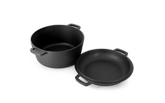 MegaChef 5 Quart Pre-Seasoned 2-in-1 Cast IronDutch Oven and
