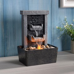 Home Décor 10.3 in Indoor Waterfall Fountain Relaxation High Pressure Water P…
