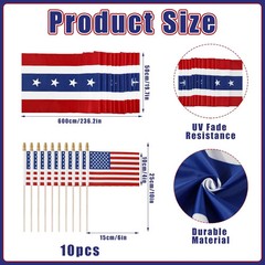 Mindsoft 11 Pcs 4th of July Door Decoration Set -1 Large 20 ft American Flag Bun