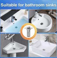 2-Pack Bathroom Sink Stopper Hair Catcher Bathroom Pop Up Sink Drain Filter US