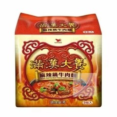 (各3包/共12包) NEW TAIWAN UNI-PRESIDENT INSTANT NOODLE 統一 滿漢大餐 蔥燒/珍味牛肉麵/麻辣鍋牛肉麵/蔥燒豬肉麵