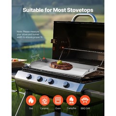 VEVOR Flat Top Griddle Gas Grill Solid Flat Top Grill Stove 32″ x 17″