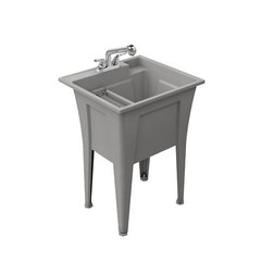 Ruggedtub 24.25-In X 22-In 1-Basin Freestanding Utility Tub w/ Drain with Faucet
