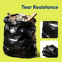 Heavy Duty Trash Bags 33 Gallon 30 Count, 1.0 Mil, Strong Black Garbage Bags,