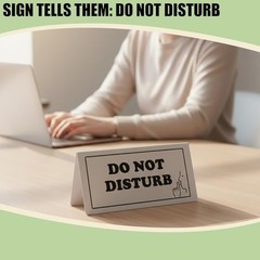 Dual-Sided Do Not Disturb & Available Desk Sign, PVC Table Tent with Shhh &