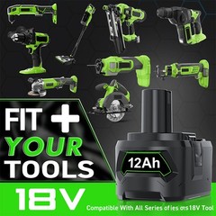 12.0Ah 8.0Ah P108 Battery / Charger For Ryobi 18V ONE P102 P107 All ONE Tools