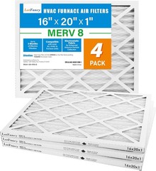 4 Pack 16x20x1 Air Filter MERV 8 Electrostatic Pleated Furnace AC Filter