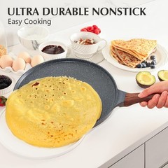 Crepe Pan Nonstick Griddle 10 Inch Swiss Granite Coating Skillet Induction