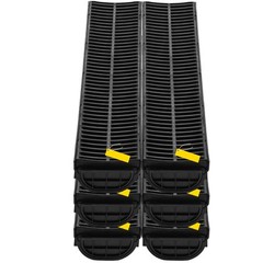 VEVOR Drainage Trench Driveway Channel Drain Kit Plastic Grate-5.8″x3.1″-6 Pack