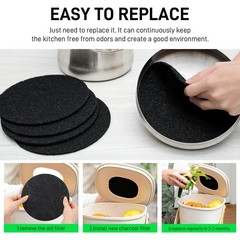 Sustainable 6 Pack new Charcoal Filters for Long-Lasting Compost Odor Control