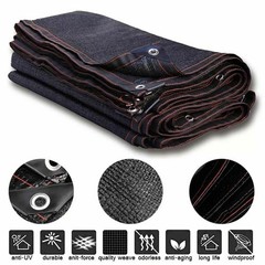 90% Black Sunblock Shade Cloth Taped Edge w/ Grommets UV Resistant Shade Net US