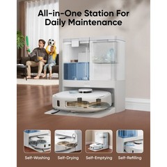 eufy refurbished X10 Pro Omni White Robot Vacuum and Mop Combo All in One Statio