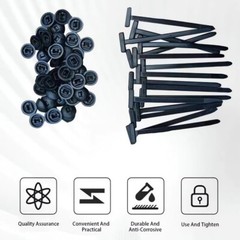 50PCS Nylon Universal Cable Tie Buckle Self-Locking Nylon Zip Ties Holder NEW