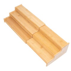 Bamboo Organizers Expandable Spice Rack, 3-Tier, 12.91-22.4×7.67×4.4 in