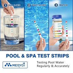 150 Strips 7 Way Pool and Hot Tub Test Strips Water Quality Testing Kit