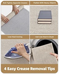 Extremely White Beige Ultra Thin Indoor Door Mat 24″x36″, Machine Washable Fr…